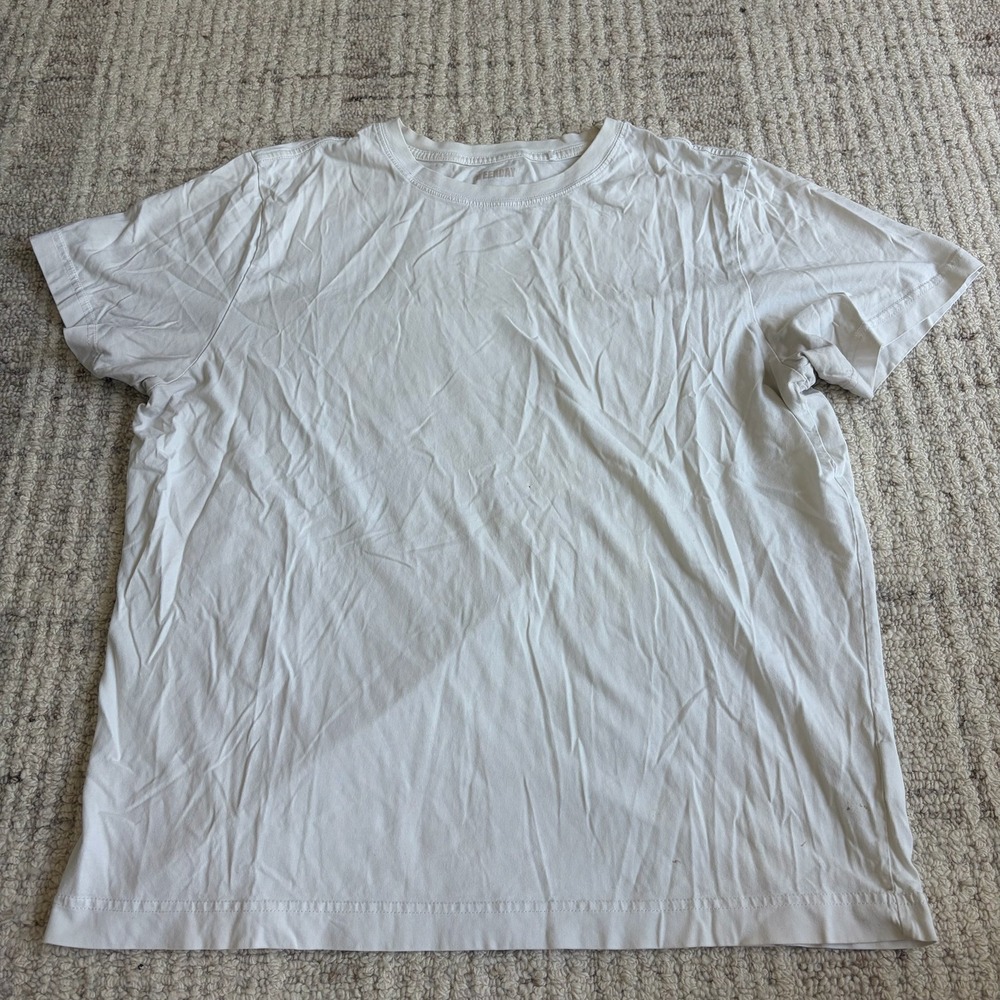 Weekday Relaxed T-Shirt Mens Large White Short Sleeve Crew Neck Basic Tee